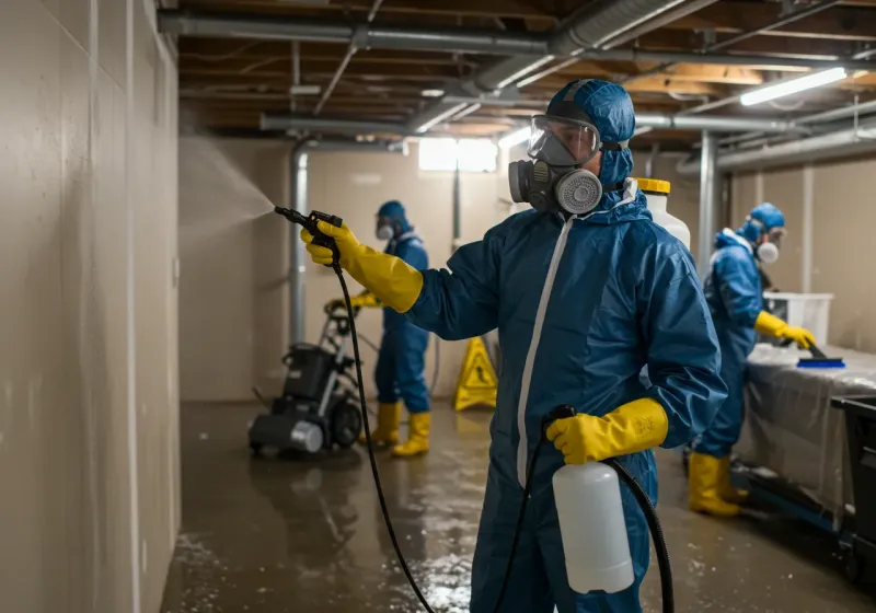 Basement Sanitization and Antimicrobial Treatment process in Green Acres, CA