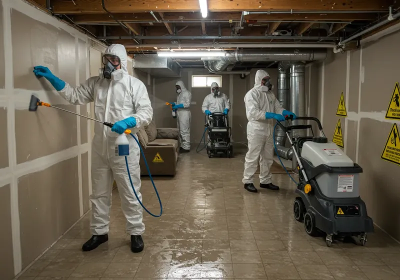 Basement Moisture Removal and Structural Drying process in Green Acres, CA
